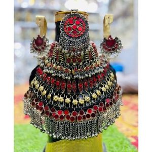 Conjuntos de Joyería Tribal Afgana Kuchi, Nueva Moda, Joyería Afgana, Conjunto de Aretes y Collar para Mujer - Product Image 5