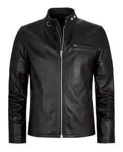Nouveau Sialkot veste en cuir hiver moto veste fermeture à glissière motif décoration hommes femmes cuir toile veste - Product Image 3