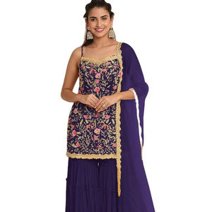 Exclusivo y hermoso traje Salwar de 3 piezas de diseño, con tela GEORGETTE de alta calidad, disponible en varios colores para adultos. - Product Image 1