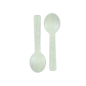 Cucharas de cubiertos desechables biodegradables ecológicas para fiestas y diseño de hoja de palma de gelatina de yogur - Product Image 3