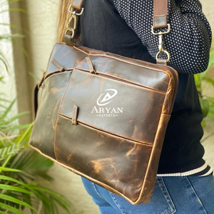 Real Handmade Crunch Leather Office Use Messenger <b>Bag</b> <b>Laptop</b> Leather <b>Bags</b> Leather Men Briefcase Crunch <b>Slim</b> Briefcase - Product Image 1