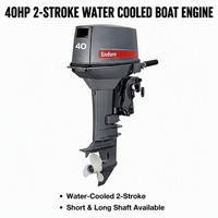 Motor tempel 40HP 2-tak berpendingin air untuk kapal nelayan, poros panjang dan pendek, langsung dari pabrik, berbahan bakar bensin