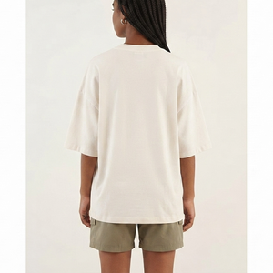 Camiseta de Manga Corta con Cuello Redondo Extra Grande para Mujer, 100% Algodón, Color Sólido, Corte Holgado, Estilo Primavera-Verano - Product Image 5