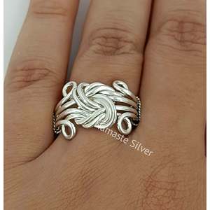 925 Sterling Silver Handmade <b>Celtic</b> Knot <b>Ring</b> Vintage Infinity Love Knot Promise Luxury Fine Jewelry Gift for Her - Product Image 6