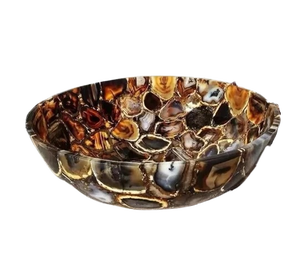 Lavabo Decorativo de Ágata Natural, Hecho a Mano, Tazón para Lavarse las Manos, Recipiente para Baño de Heritage Art and Crafts - Product Image 2