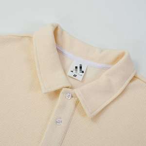 OEM Customized Anti-Wrinkle Embroidered Logo Print Unisex Summer Solid Color Knitted Breathable Cotton Waffle for Shirt - Product Image 2