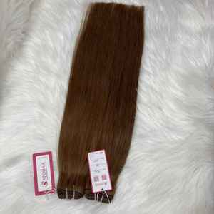 Extensiones de pelo Remy marrón claro teñido trama máquina recta 18 pulgadas virgen vietnamita al por mayor integración invisible - Product Image 4
