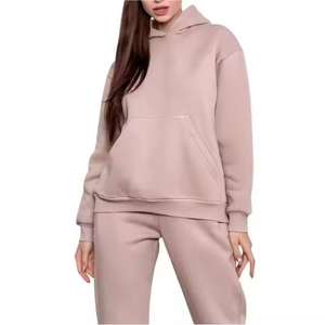 Survêtement décontracté avec logo personnalisé pour femmes Taille parfaite 100% Survêtement en molleton de coton de haute qualité pour les femmes Couleurs unies solides - Product Image 2