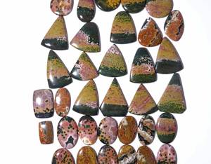 Venta al por mayor de alta calidad Natural Ocean Jasper cabujón suave cuarzo piedras preciosas sueltas para la curación de la fabricación de joyas bien pulidas - Product Image 4