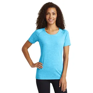 महिला नमी Wicking लघु आस्तीन स्कूप गर्दन टी शर्ट-हीथ सच रॉयल ब्लू टी शर्ट बुनना शर्ट पाउडर बैंगनी टी शर्ट