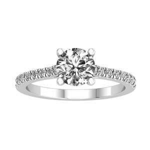 Anillo de Diseño Clásico de Lujo en Oro Amarillo y Blanco de 9K para Mujer con Diamante Cultivado en Laboratorio de 1.24 Quilates, Claridad VS, Color EF, Corte Brillante Redondo - Product Image 2