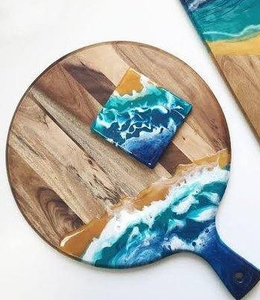 Planche à découper en résine de taille personnalisée de haute qualité avec sous-verre en bois pour le produit de bloc à découper de vente chaude de fromage - Product Image 3