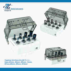 Kit de Brocas Trephine para Implantes Dentales, 8 Piezas, Recubrimiento Azul, Manual, Metal, Grado Médico, Origen Pakistán - Product Image 3