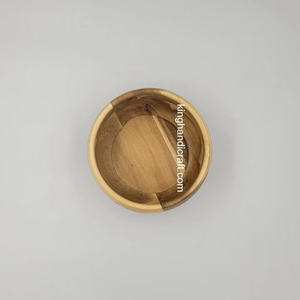 <b>Large</b> Acacia Wood <b>Bowl</b> D20xH7cm | Handmade Natural Wooden <b>Serving</b> <b>Bowl</b> for Salad Fruit Snacks | Rustic Kitchenware - Product Image 1