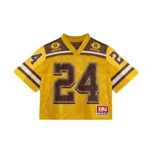 Diseño de sublimación impreso personalizado de Hip Hop, ropa de fútbol Unisex de Color amarillo, uniforme de fútbol, camisetas de fútbol de malla personalizadas de secado rápido - Product Image 1