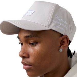 <b>Men</b> Grey Trucker Cap Structured Snapback <b>Hat</b> with Curved Brim Embroidered Slogan Side Detail Adjustable Fit - Product Image 3