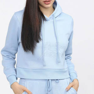 เสื้อฮู้ดแบบสวมหัวมีสไตล์ของผู้หญิงเสื้อครอปแบบสวมหัวสำหรับชุดสวมใส่สบาย - Product Image 1