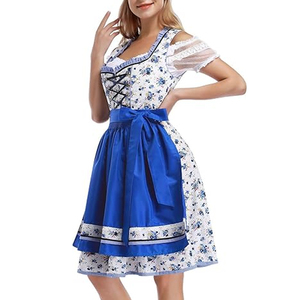 Costume de dirndl bavarois pour femmes grande taille, imprimé floral léopard, robe traditionnelle pour le festival d'Oktober et les festivals de la bière - Product Image 4
