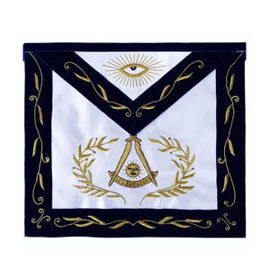 Mandil Masónico de Logia Azul, Terciopelo Azul con Bordado Dorado a Mano, Mandil de Logia Azul Bordado a Mano 2026 - Product Image 1