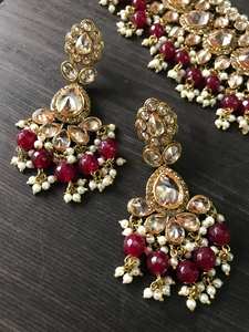 Conjunto de Gargantilla Tradicional Pakistaní India de Acero Inoxidable Plateado al por Mayor, Estilo Étnico Kundan para Aniversarios y Ocasiones Especiales - Product Image 6