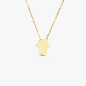 Colgante de mano de Hamsa para mujer, collar de oro puro minimalista, joyería, fabricación de joyería de la India, nuevo estilo - Product Image 1