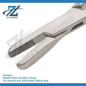 เข็มหมุนลวดสำหรับใส่กระดูกสันอกสายซ้ายเครื่องมือผ่าตัดด้วยมือสเตนเลสสตีลใช้ซ้ำได้ทั่วไป - Product Image 4