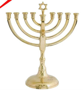 Venta caliente Rose Gold 5 Branch Metal Menorah Hanukkah Candle Stand para Temple Home - Product Image 4