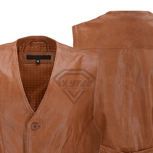 Veste en cuir sans manches robuste pour la conduite en moto, les aventures en plein air, les voyages, le style urbain, veste en cuir pour moto pour hommes - Product Image 6