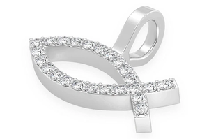 Colgante de pez de diamante cultivado en laboratorio de alta calidad, conjunto de moda, con Micro pavé de diamante, colgante de pez Cristiano - Product Image 2