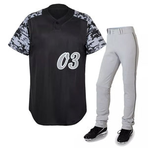 Uniforme de Béisbol Personalizado al por Mayor con Diseño Impreso, Antibacteriano, Transpirable, de Secado Rápido, Cuello en V, Manga Corta, Poliéster, Ropa de Equipo - Product Image 1