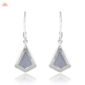 Pendientes Colgantes de Plata de Ley 925 con Ópalo Aurora y Piedra Preciosa Celestial para Mujer, Fabricante de Joyería Personalizada. - Product Image 2
