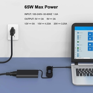 Nouveau <span class=keywords><strong>chargeur</strong></span> USB C 65W pour <span class=keywords><strong>Dell</strong></span> Latitude 5420 5520 5320 7420 <span class=keywords><strong>XPS</strong></span> <span class=keywords><strong>13</strong></span> 7390 9350 9380 9370 Adaptateur de <span class=keywords><strong>chargeur</strong></span> pour ordinateur portable USB C 20V 3.25A - Product Image 2