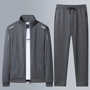 Ensemble de vêtements de sport décontractés pour hommes d'âge moyen et âgés Printemps Automne Nouveau style Costume deux pièces Vêtements de papa Confortable Fitness Out - Product Image 3