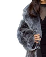 Manteau long en fausse fourrure gris pour femmes, luxueux, épais, en peluche d'hiver, doux, chaud, long, veste moelleuse, vêtements d'extérieur tendance pour femmes