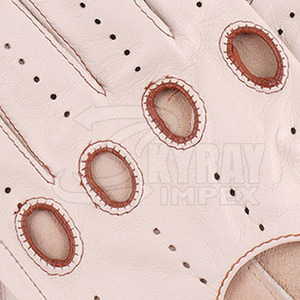 Guantes de conducción de dedo completo de cuero Guantes de conducción de coche de cuero real de estilo clásico para hombres En stock - Product Image 4
