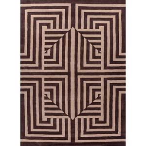 Chroma Beige <b>Brown</b> Hand Tufted <b>Wool</b> Rugs Geometric Abstract Pattern Rectangular Striped Hallway Design 10mm Viscose Tra-14672 - Product Image 1