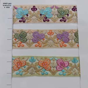 ลูกไม้ปักลายดอกไม้สีดำหรูหราที่มีรายละเอียดที่ซับซ้อนเหมาะสำหรับการสร้างชุดเจ้าสาวที่มีความซับซ้อนสวมใส่ตอนเย็น - Product Image 1