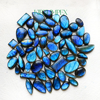 Labradorit Api Biru Alami Asli Kualitas Terbaik 100% Polesan Tangan, Potongan Oval Cabochon Campuran, Potongan Campuran untuk Pembuatan Perhiasan