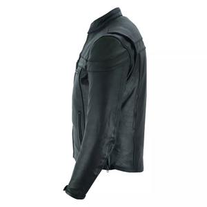 Veste de moto en cuir de vachette Racer Cafe Racer de qualité supérieure pour hommes avec fermeture à glissière Vestes en cuir pur personnalisées pour hommes MS-LJ-047 - Product Image 4