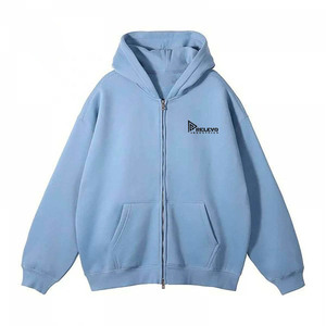 Nouveau sweat à capuche zippé streetwear épais 420 g/m² pour homme, coupe oversize, délavé à l'acide, effet soleil, coupe ample et lourde, 2026 - Product Image 4