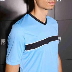 เสื้อเจอร์ซี่โพลีเอสเตอร์100% ระบายอากาศสีน้ำเงินชุดยูนิฟอร์มสั่งทำขายส่งบริการ OEM แบบอัตโนมัติ - Product Image 2