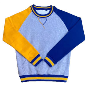 Sweat-shirt ras du cou de la sororité grecque personnalisée, thème bleu et or, vêtements inspirés de la sororité avec lettres grecques brodées - Product Image 1