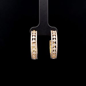 ต่างหูห่วงทอง14K แบบกำหนดเอง12gm เพชรมอยส์ซาไนต์สำหรับผู้หญิง - Product Image 1