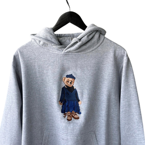 Graduation Ours Broderie À Capuche Gris Unisexe Coton Polaire Pull Surdimensionné Casual Hiver Chaud Doux Streetwear À Capuche Ventes - Product Image 5