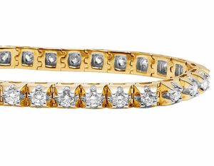 Brazalete de Tenis con Diamantes Moissanite Personalizado en Plata de Ley Chapada en Oro para Mujer - Regalo para Fiesta o Boda - Product Image 2