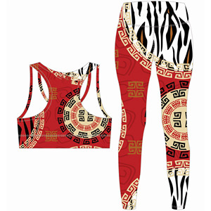 Ensemble de leggings et de soutien-gorge de sublimation pour femmes en gros, taille haute, yoga, vêtements de sport actifs, vente en gros - Product Image 6