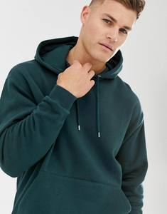 Sudadera con Capucha Personalizada al por Mayor, de Algodón Grueso, Color Verde Oscuro, Anti-Pilling, Estilo Desgastado - Product Image 2
