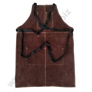 Delantal de soldadura de cuero partido resistente al calor y duradero hecho a mano de grano completo - Product Image 2