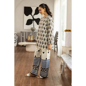 Conjunto de Dos Piezas para Mujer, Estampado Multicolor, Cuello Asimétrico, Largo hasta la Rodilla, para Salir de Noche, Disponible en Tallas XS, S, XL, XXL - Product Image 3