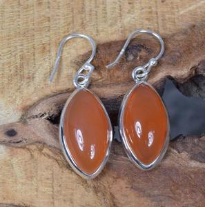 Pendientes para mujer, pendientes de piedras preciosas de cornalina, Plata de Ley sólida 925, Pendientes colgantes de piedras preciosas para niñas, joyería de plata - Product Image 4